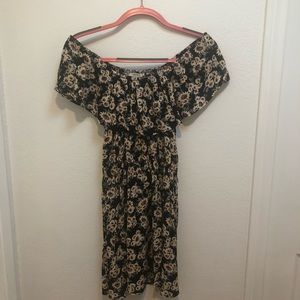 Off The Shoulder Sunflower Dress